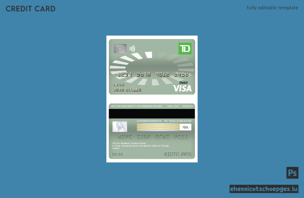 Beispielvorschau der kanadischen TD Visa Debitkarte
